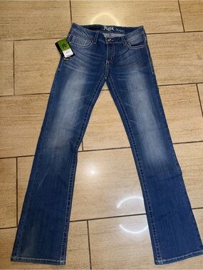 Rock 47 Wrangler   Bootcut Flare Rhinestone Bling Jeans 28/36 NWT